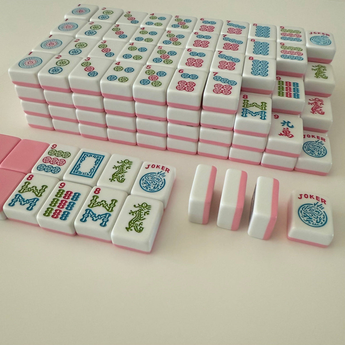 American Mahjong Tile Set in Yellow/ Lilac/ Ocean Blue