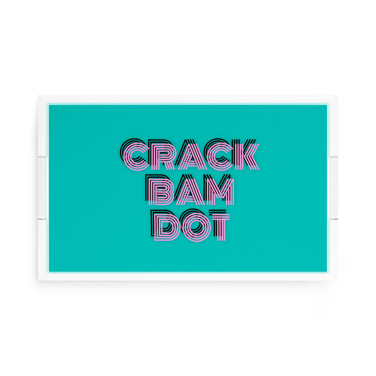 Mahjong Crack Bam Dot Acqua Pink Acrylic Rectangle Decorative Tray