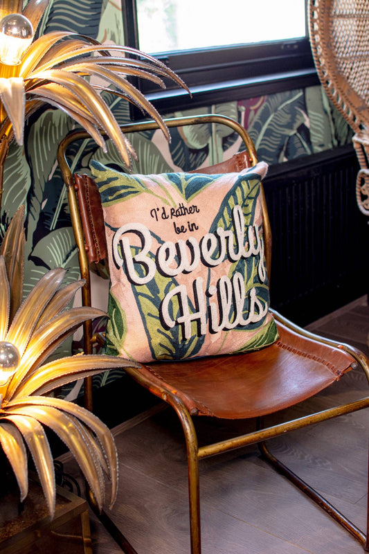 Beverly Hills Needlepoint Cushion (Limited Edition) Throw Pillow
