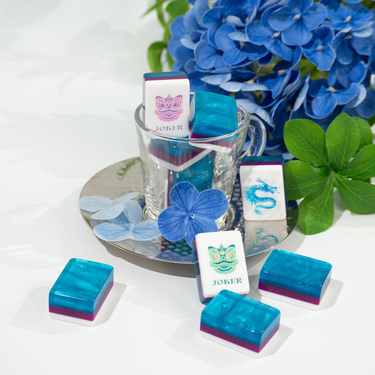 Garden Party Mahjong Set - Sapphire Blue