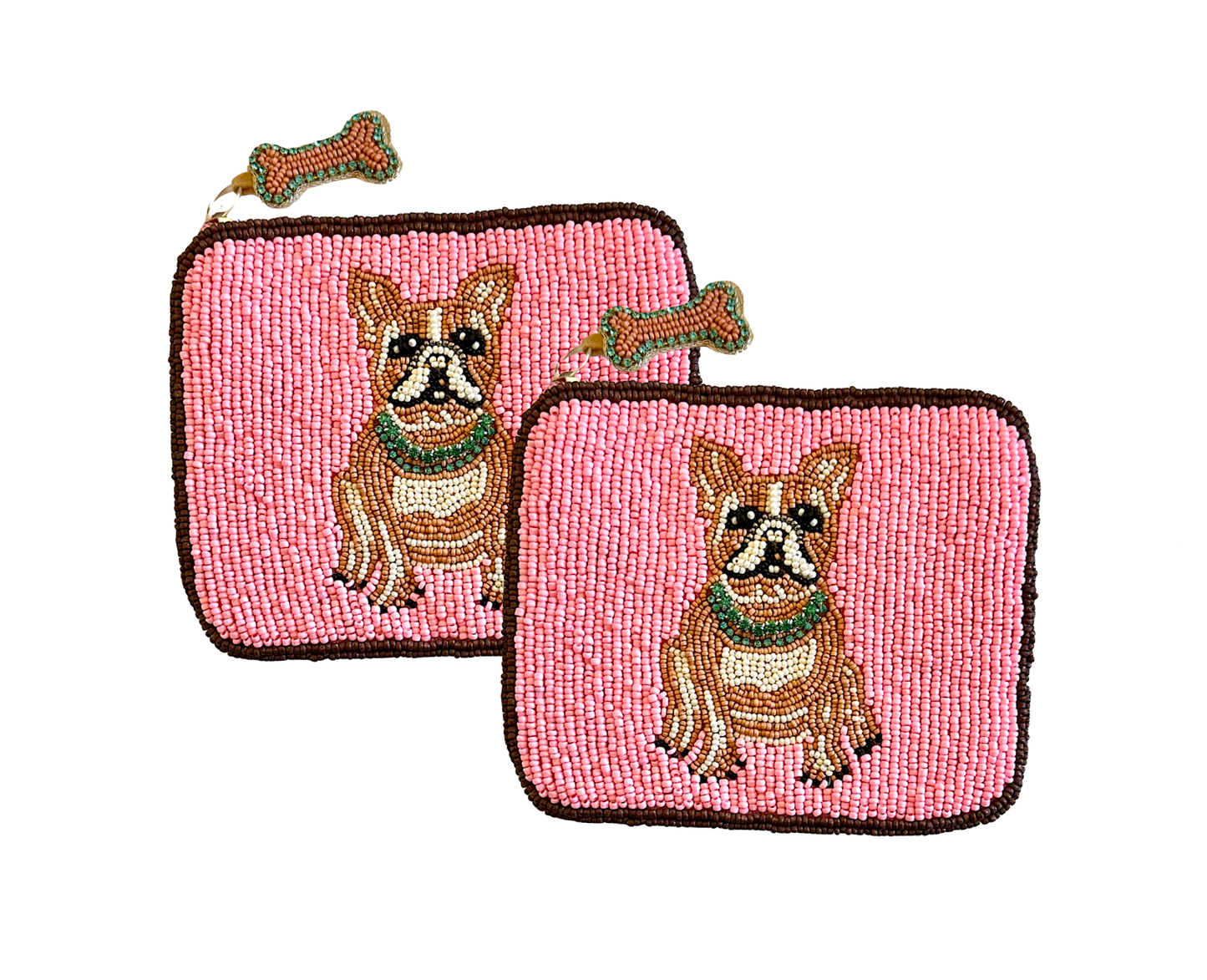 French Bulldog Coin Purse Lily Posh, Beaded Dog Bag 
