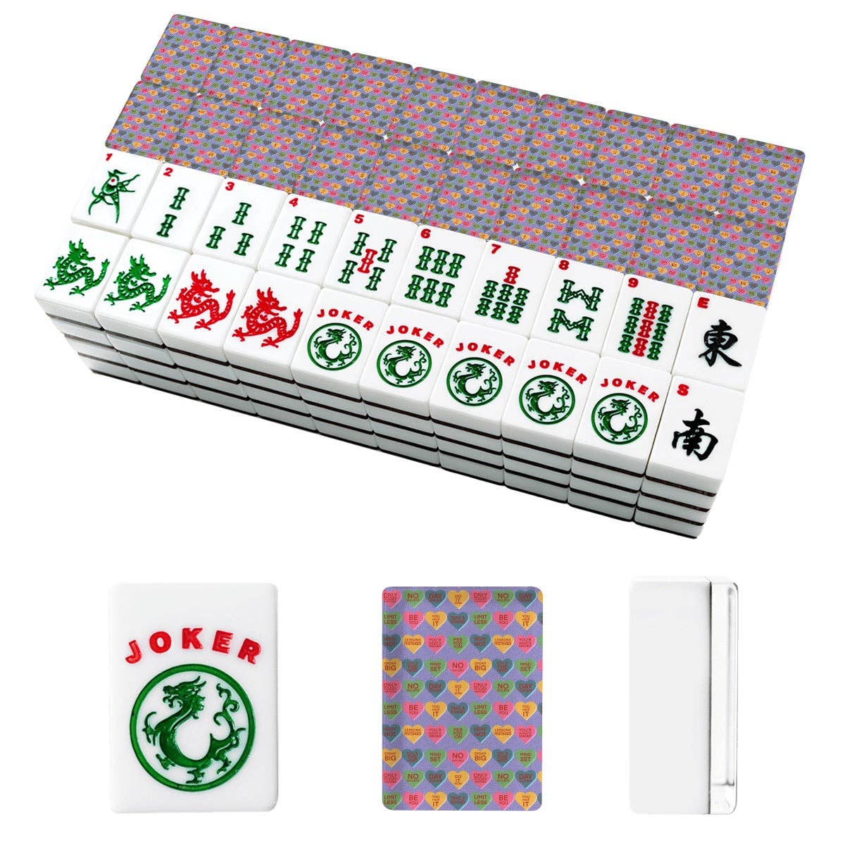 Inspirational in Hearts American Mahjong Tiles