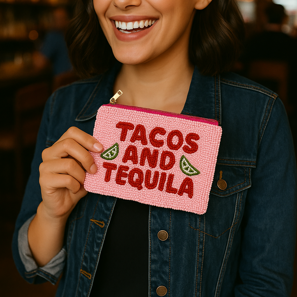 Tacos And Tequila Beaded Purse