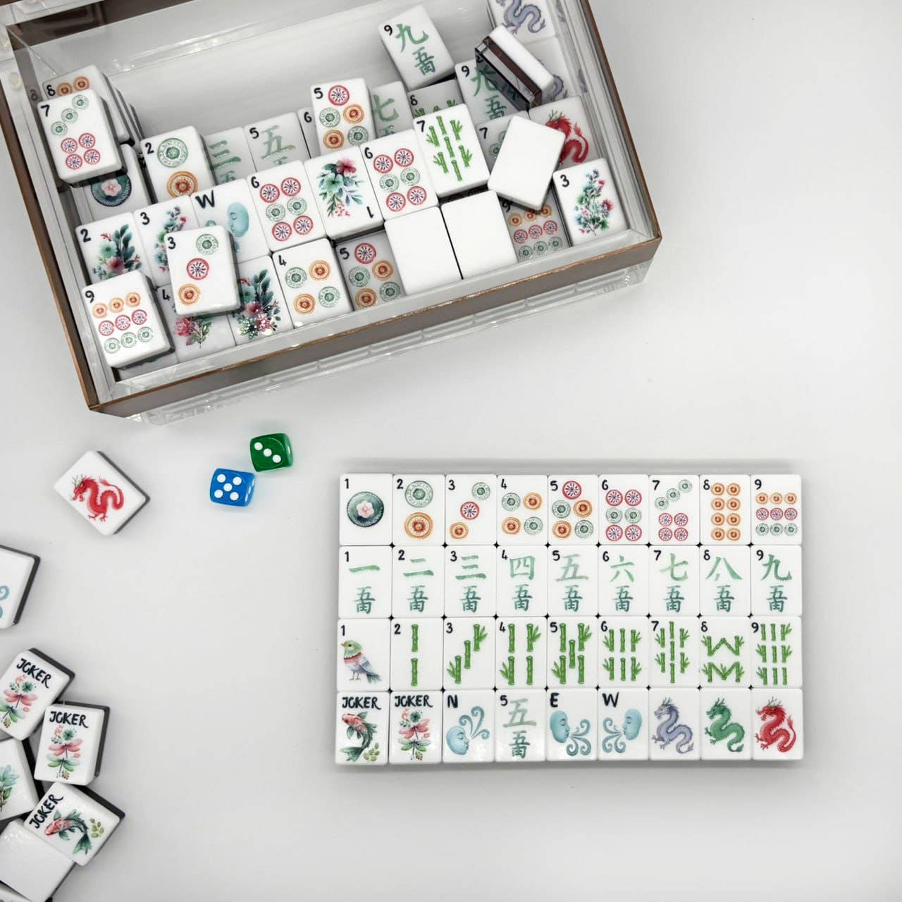 Mahjong set with Custom Acrylic Box