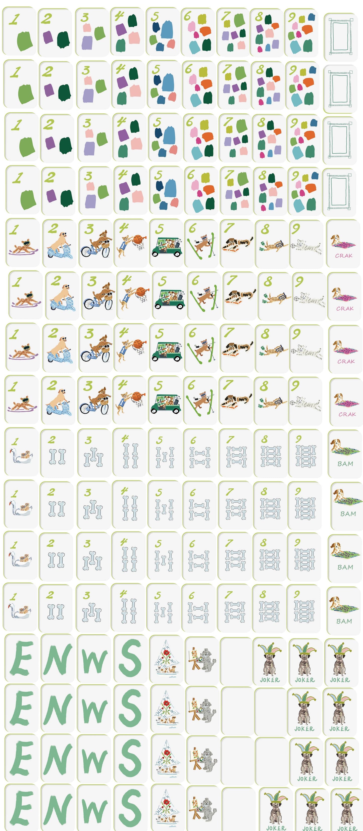 Doggie Dog Mahjong Tiles