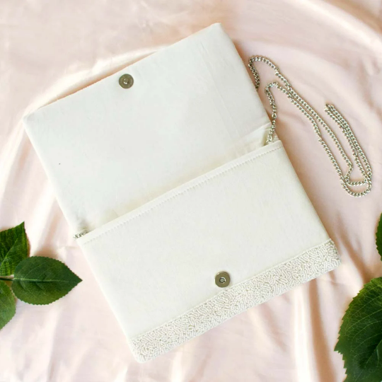 Bride Clutch Bag, White Purse