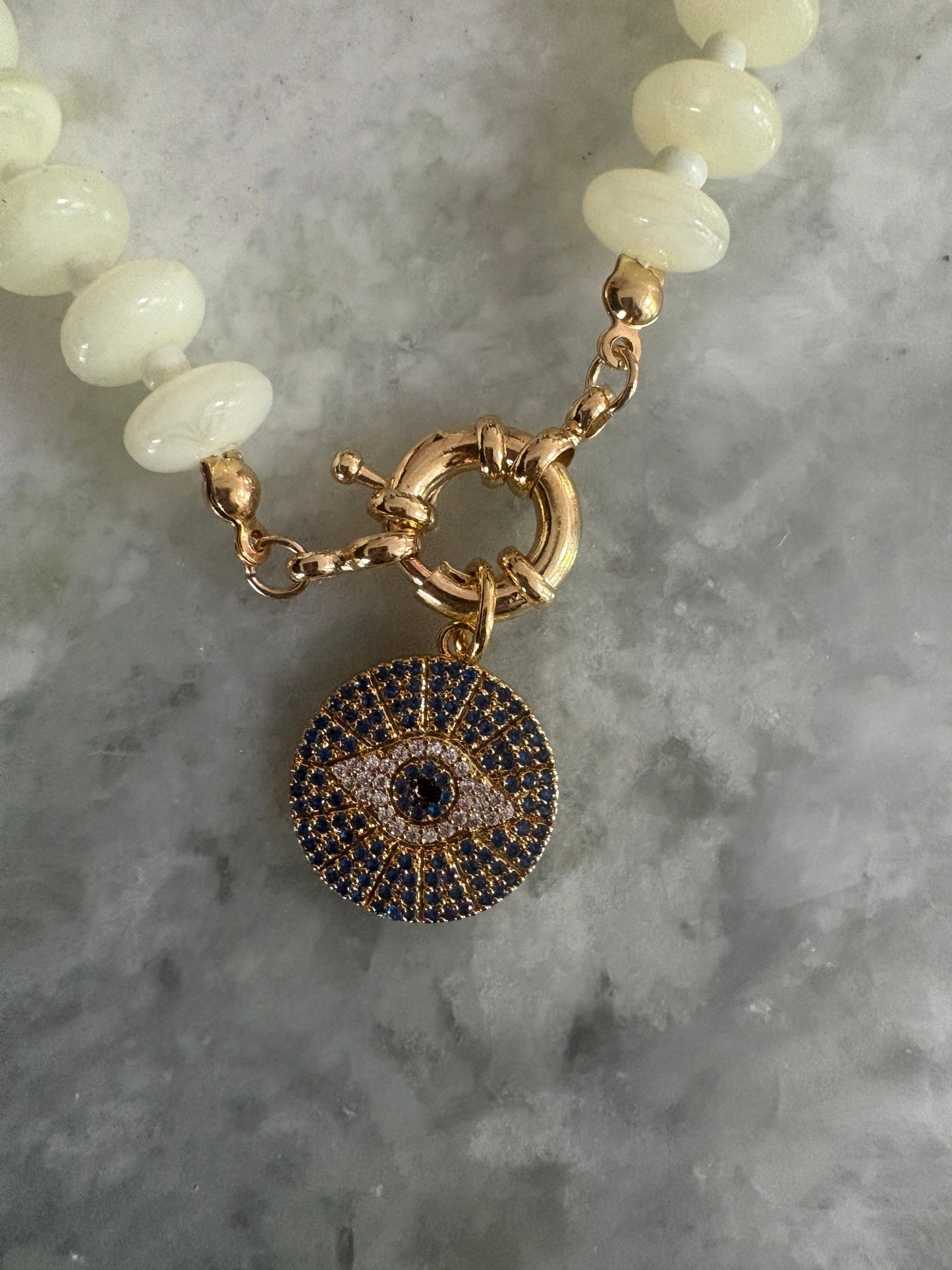 The Mykonos Mini Crystal Evil Eye Necklace