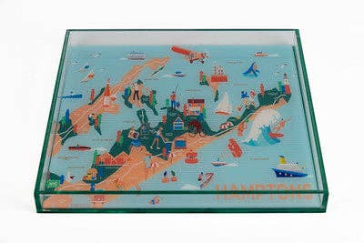 Acrylic Square Map Tray – Hamptons