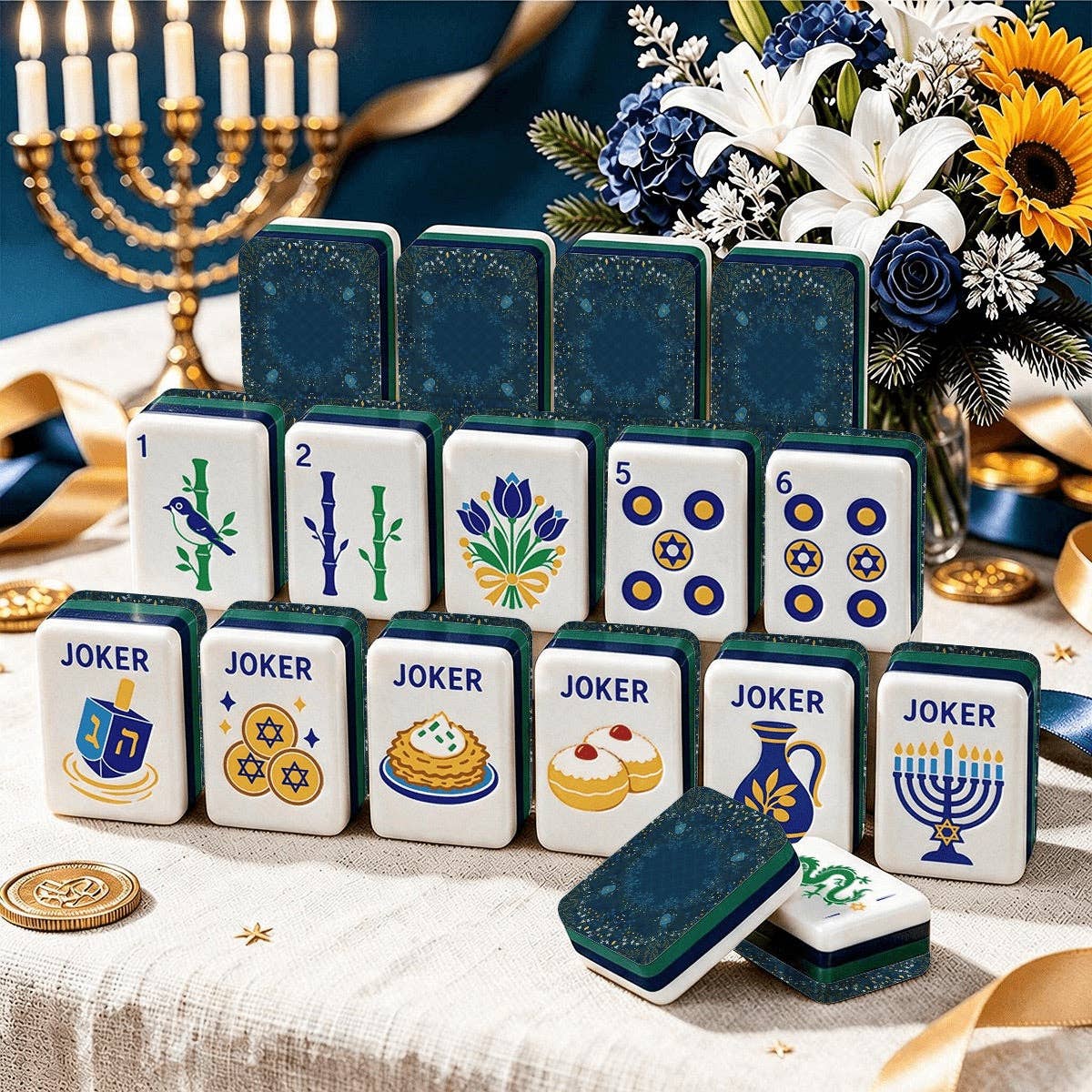 Exclusive- Heritage Hanukkah Mahjong Tiles - (Limited Production/Order Now)
