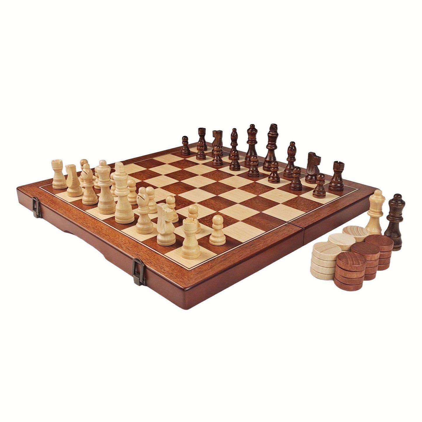 Magnetic Wooden Folding Chess Set with Storage
