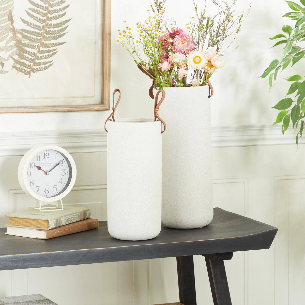 Contemporary White Ceramic Vase Set