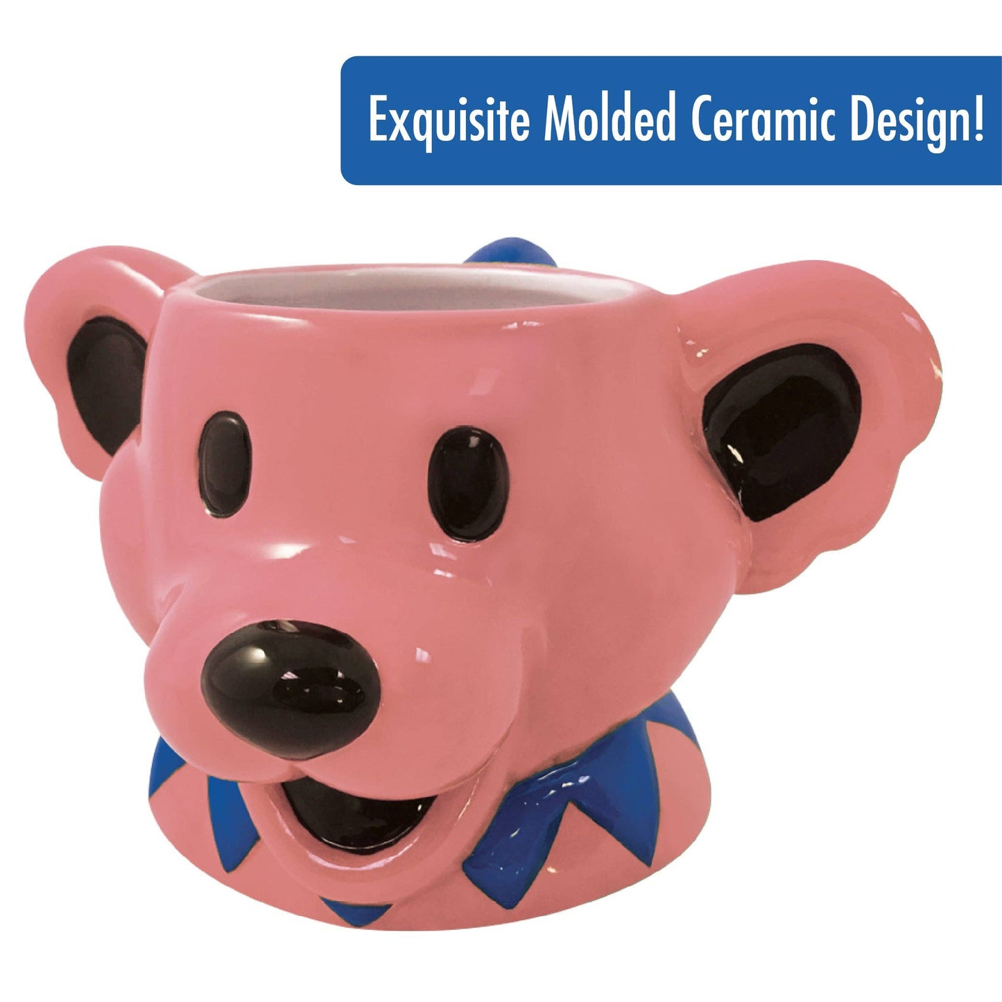 Grateful Dead Dancing Bear Molded Head Ceramic Mug (Pink)