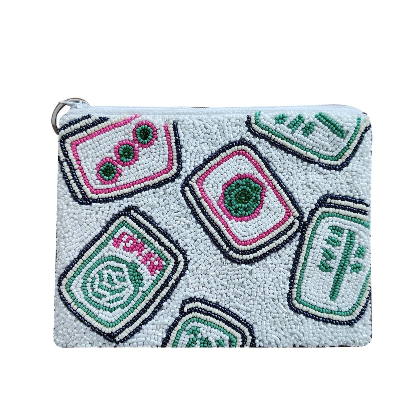 Hand Beaded Mahjong cards/coin purse