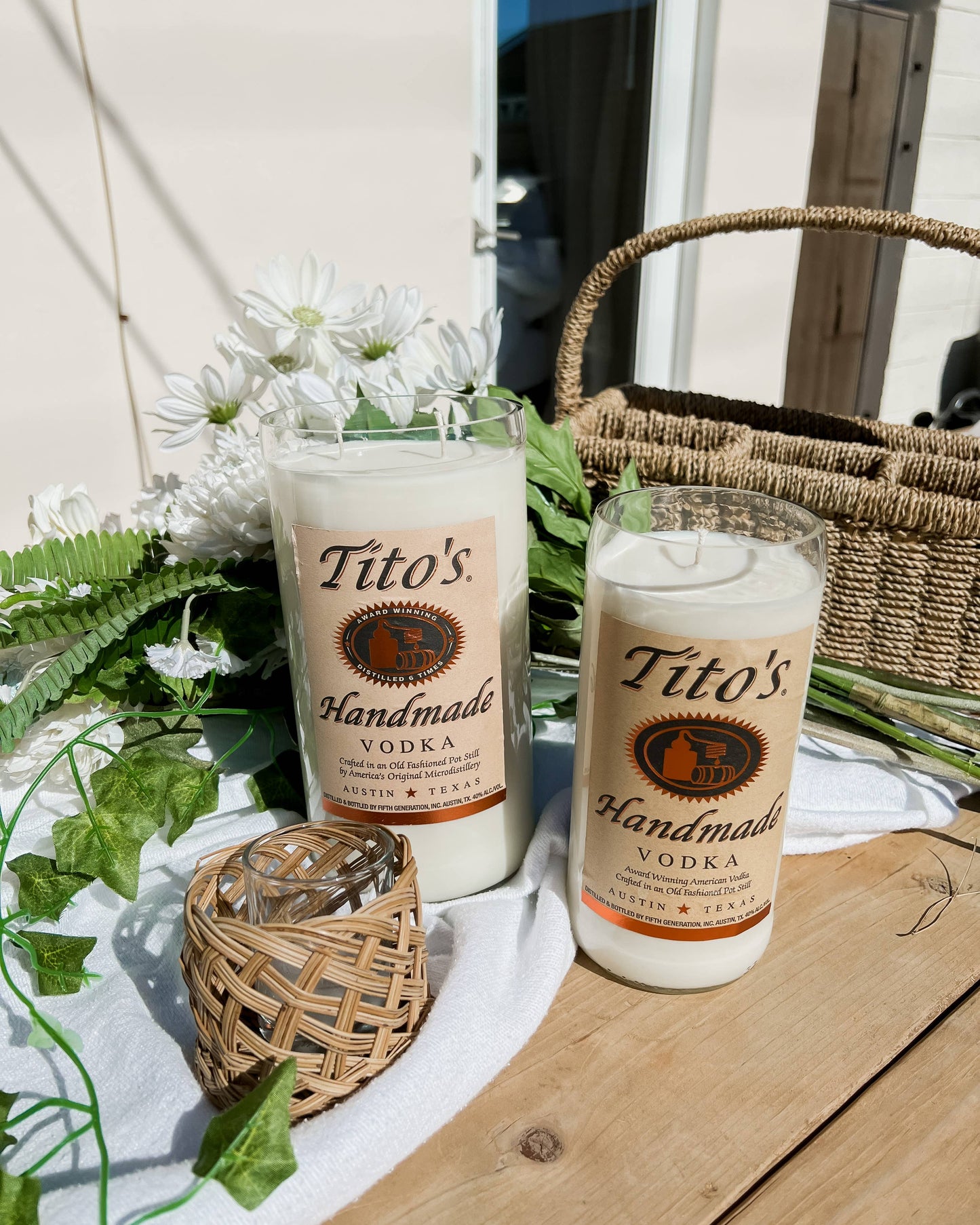 Recycled Titos Candle