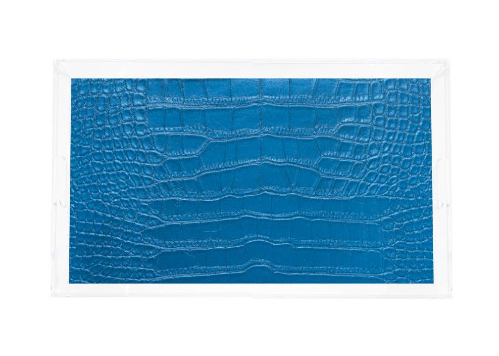 Crocodile Kyoto Blue Acrylic Rectangle Tray