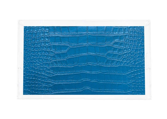 Crocodile Kyoto Blue Acrylic Rectangle Tray