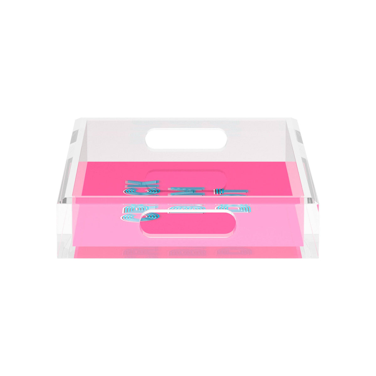 Mahjong Crack Bam Dot Hybiscus Powder Acrylic Rectangle Decorative Tray