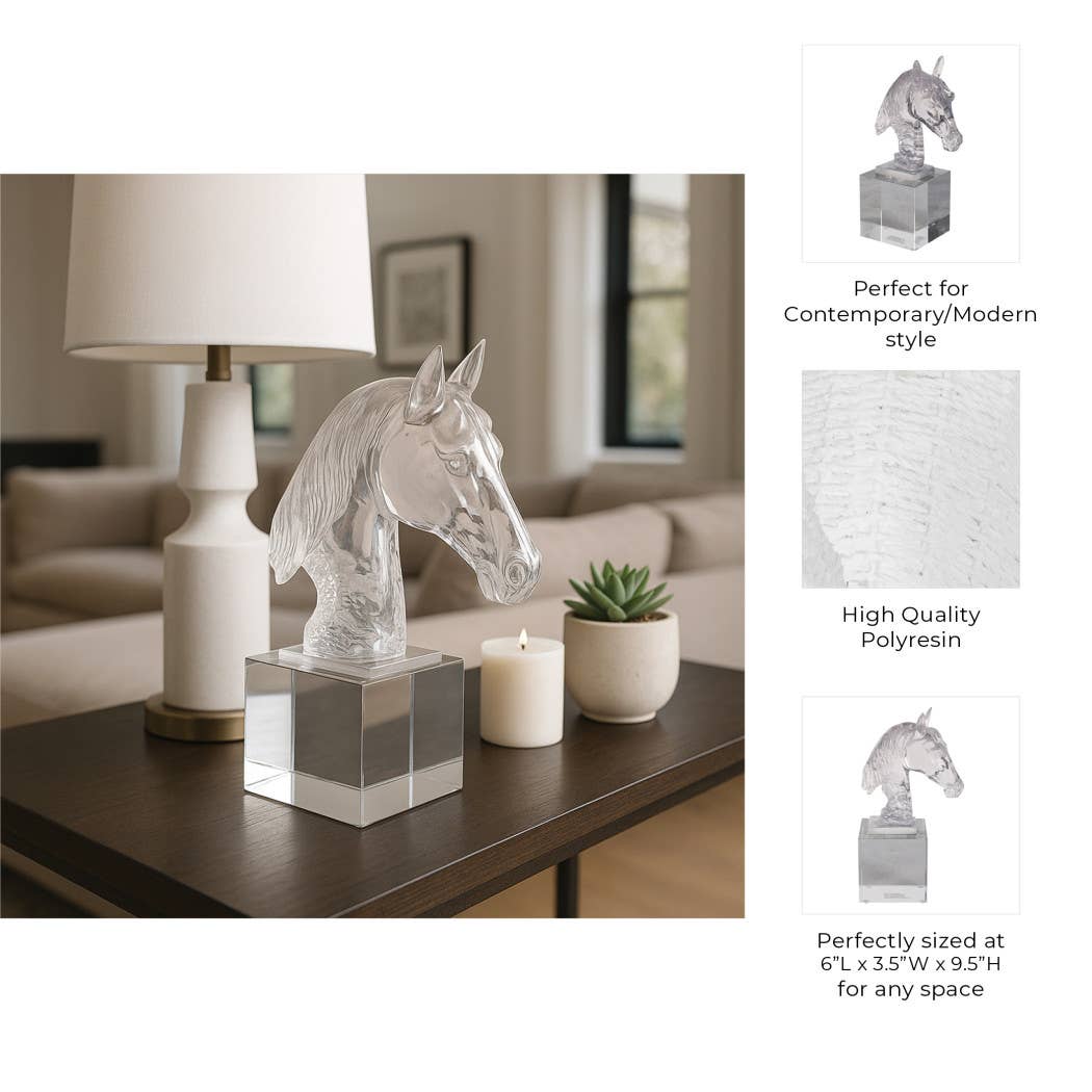 Decorative Object - Clear Crystal Elegant Horse