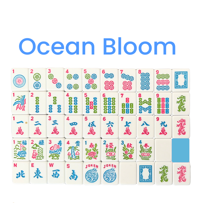 American Mahjong Tile Set in Yellow/ Lilac/ Ocean Blue