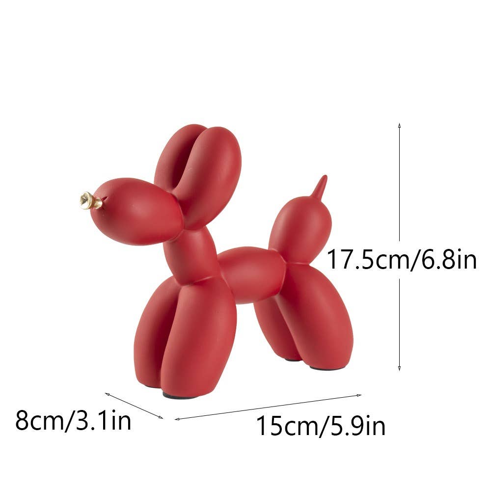 Balloon Dog Resin Figurine Modern Home Decor Gold Nose