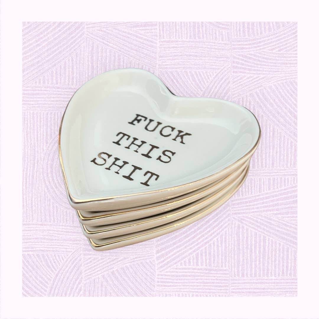 “Fuck This Shit” Ceramics Heart Trinket Boho Jewelery Dish