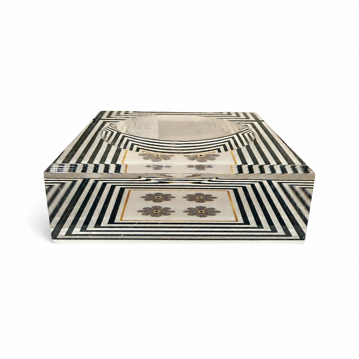 Catchall Lucite Bowl - Striped Floral