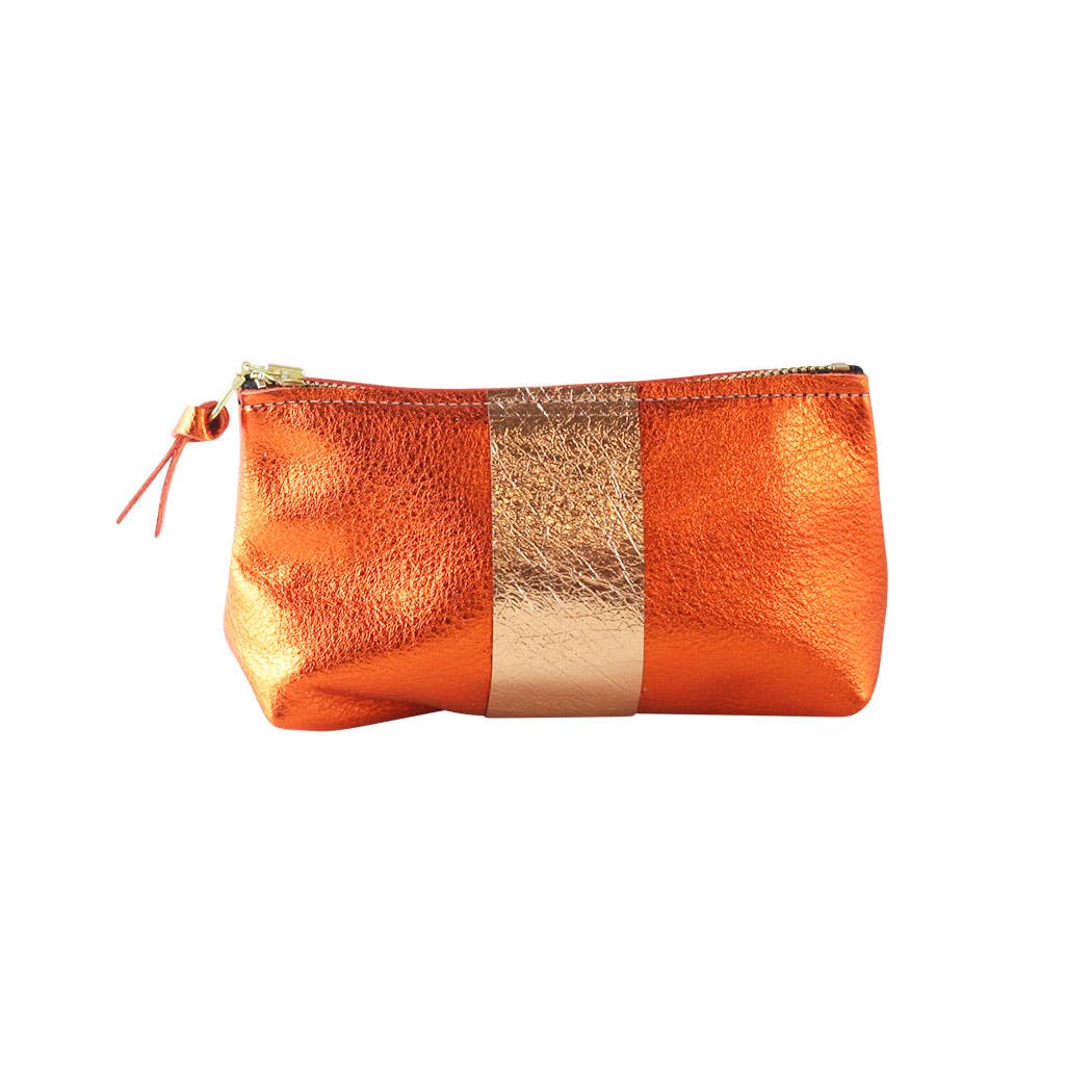 The Metallic Stripe Smaller Makeup Clutch