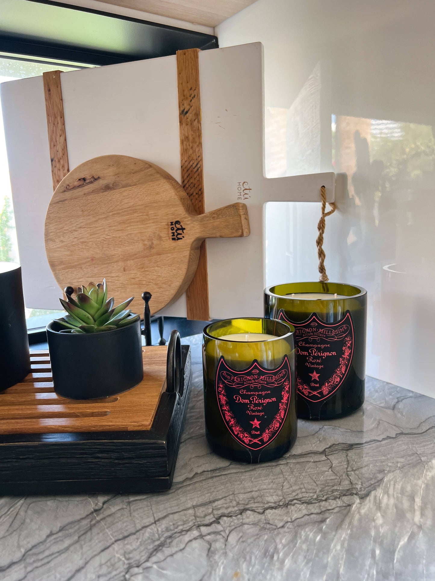 Recycled Dom P Rose Candle