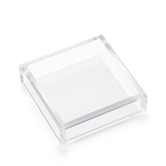 Hamptons White Hand Cut Luxury Cocktail Napkin Acrylic Tray