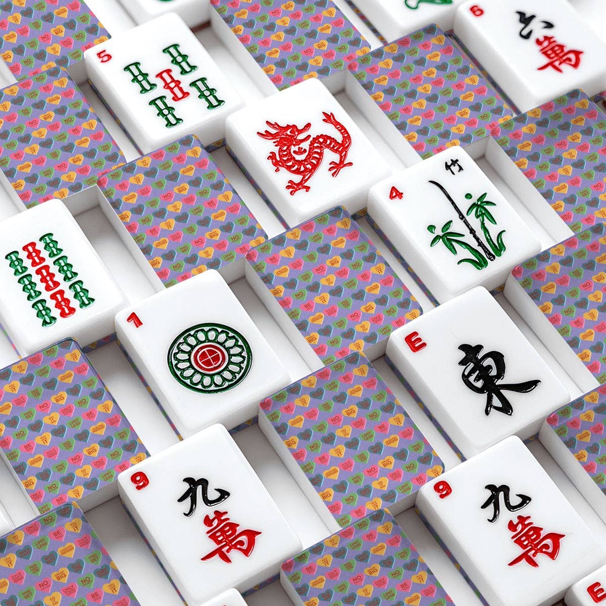 Inspirational in Hearts American Mahjong Tiles