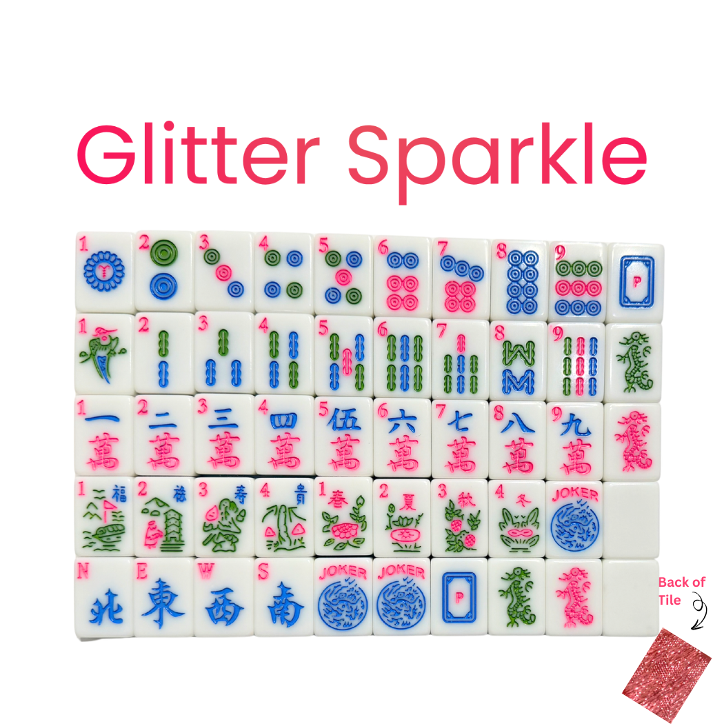 Glitter Sparkle Pink American Mahjong Tile Set
