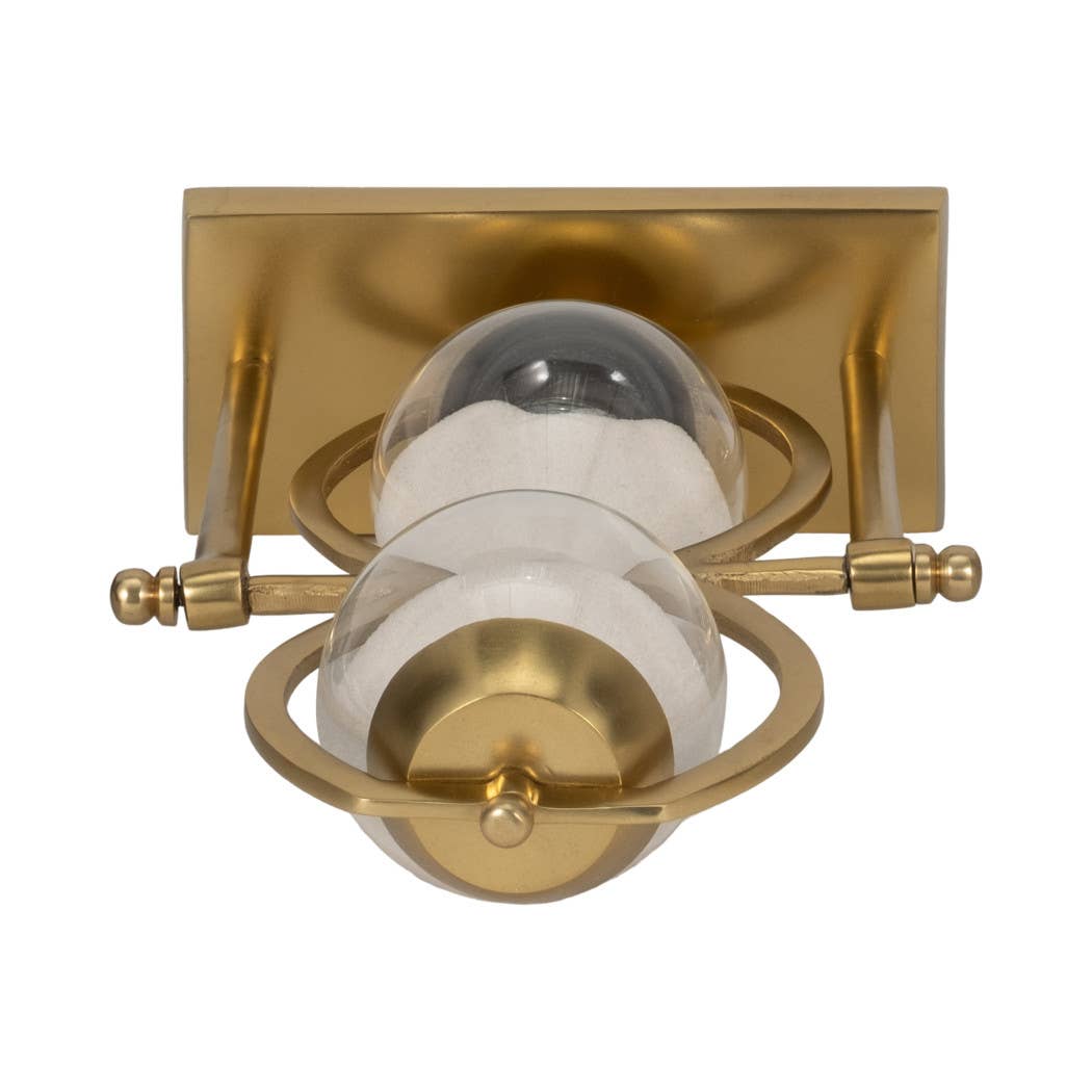 Decorative Sculpture - Gold Metal Hourglass Sandtimer, 11 in.