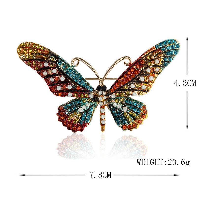 Butterfly Rhinestone Brooch