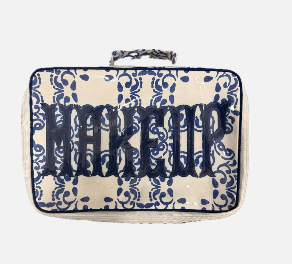 Make-up  Blue Block Print (COSMETIC BAG)