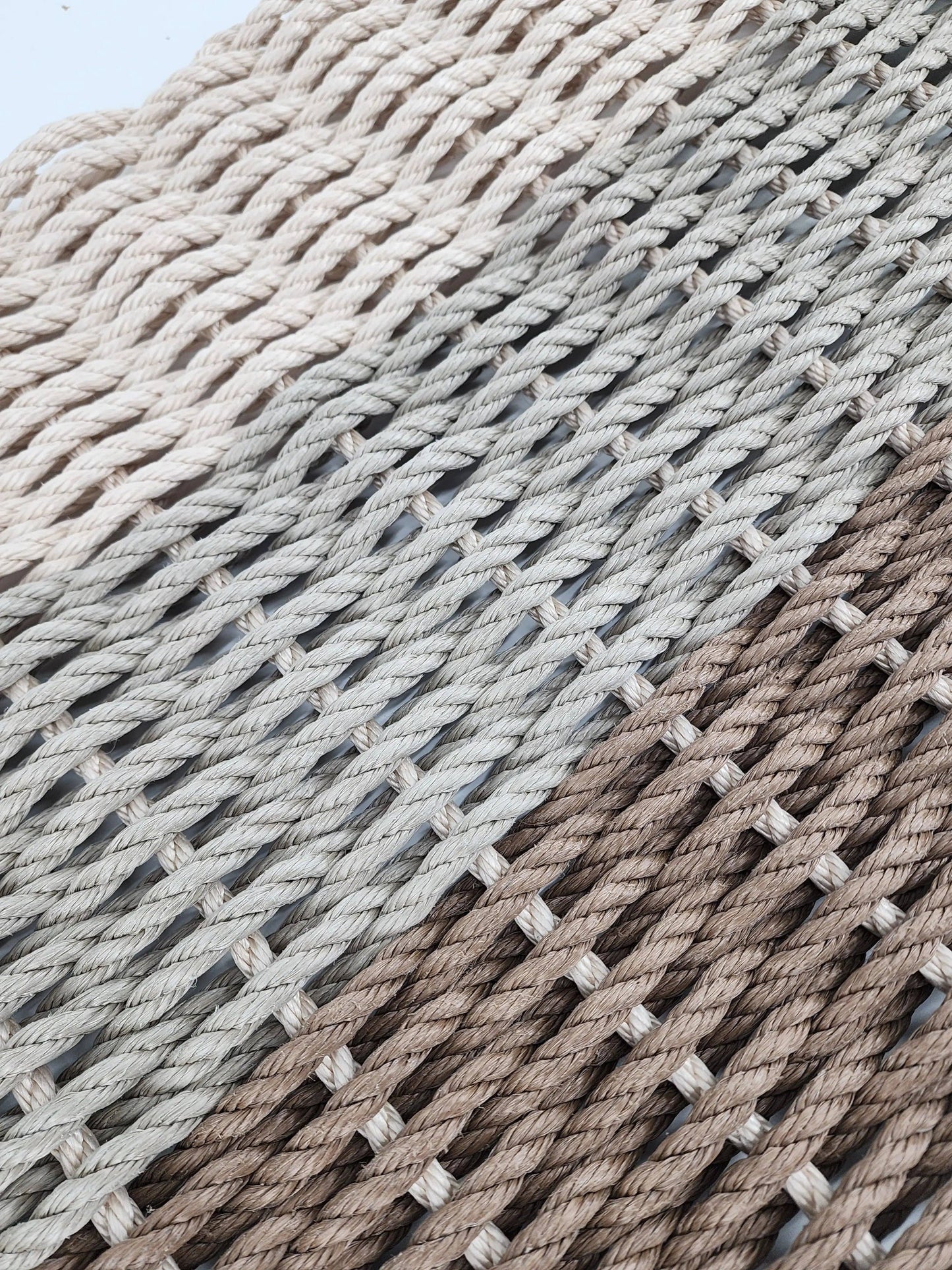 Durable Handmade Rope Doormat Brown, Tan & Light Tan Ombre
