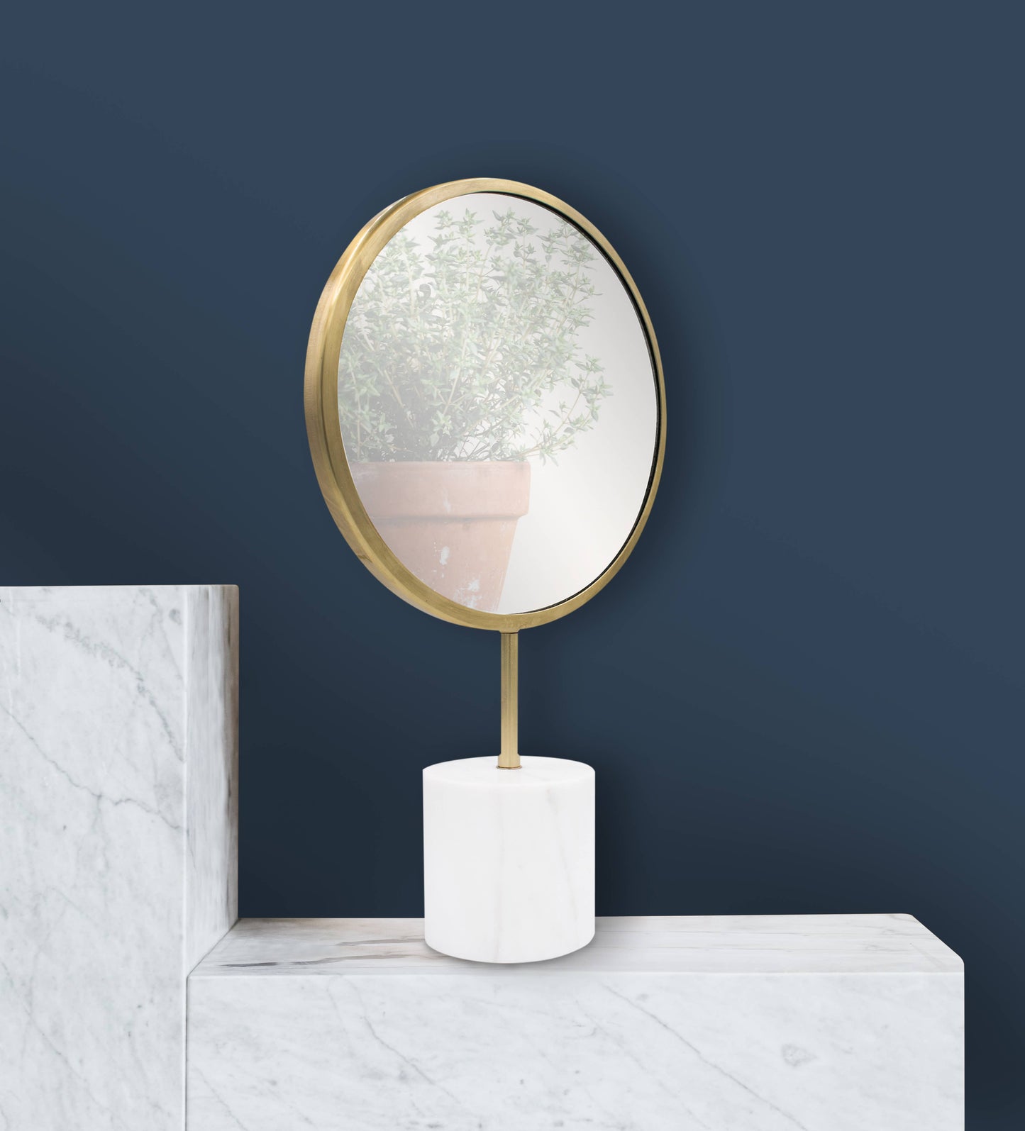 The Bogna Marble Tabletop Mirror, Round