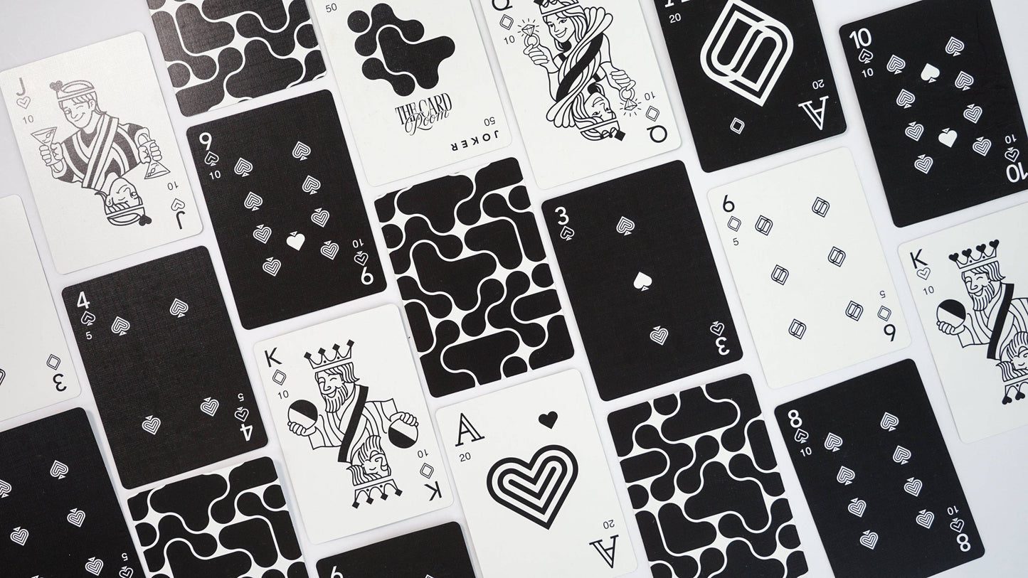 Black + White Canasta Cards with Points