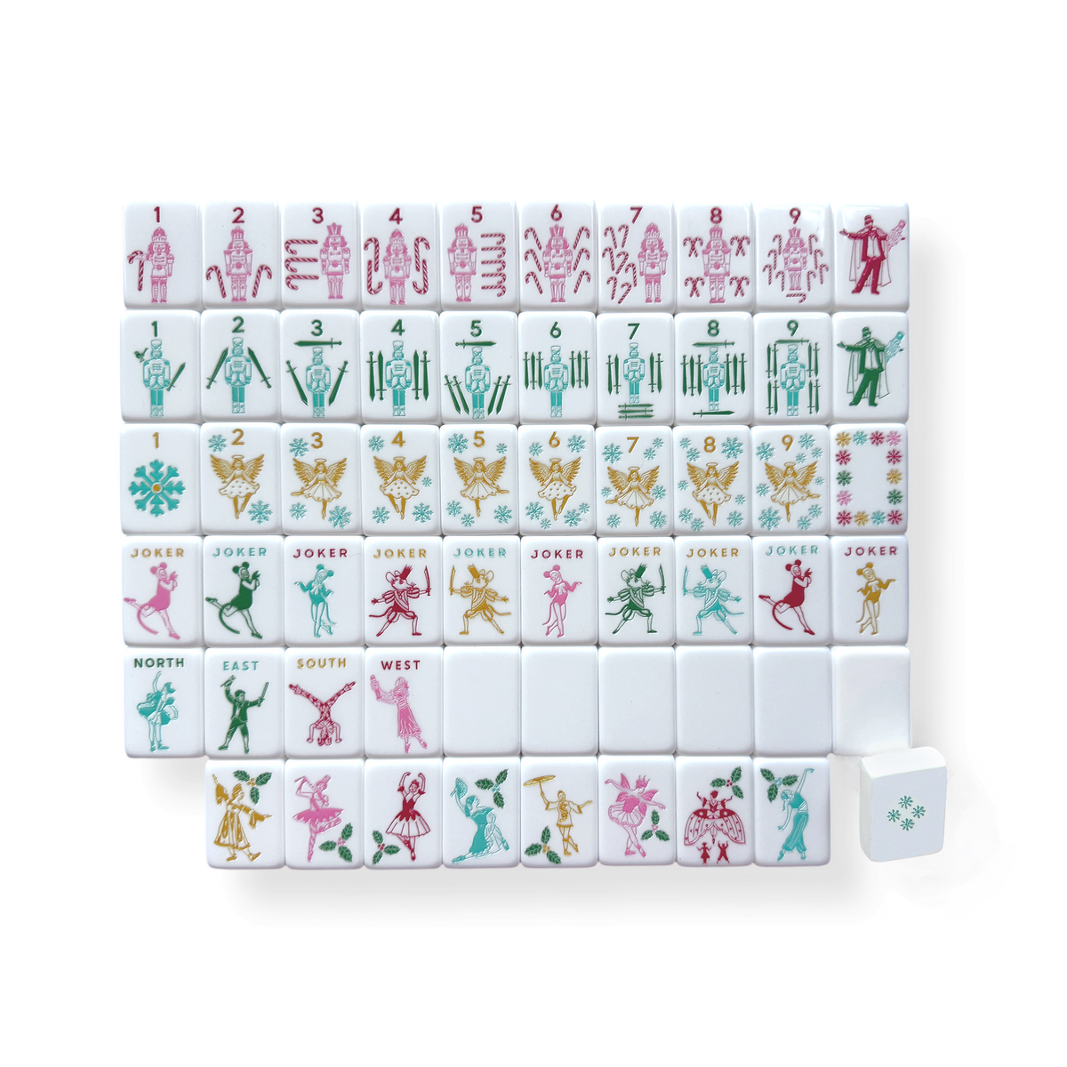 Fabulous Nutcracker Holiday Mahjong Tiles Set + Pouch + Dice. (limited production)