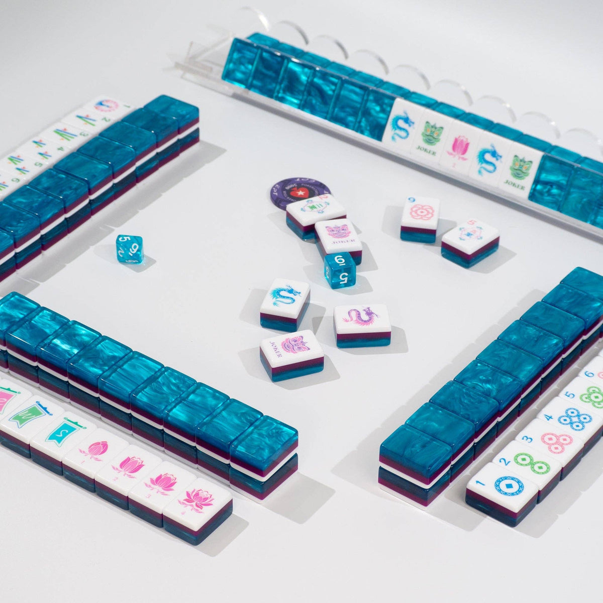 Garden Party Mahjong Set - Sapphire Blue