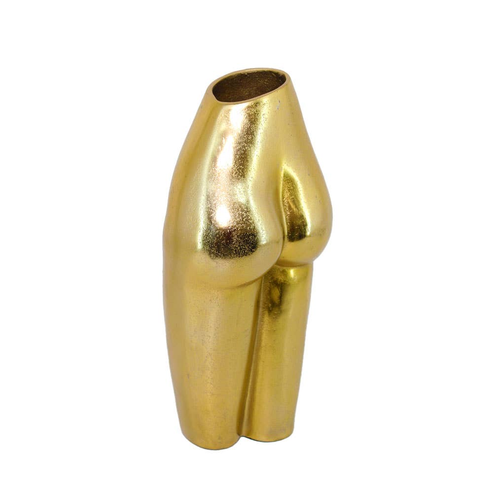 Drama/Diva Tall Lady Vase in Gold Aluminum
