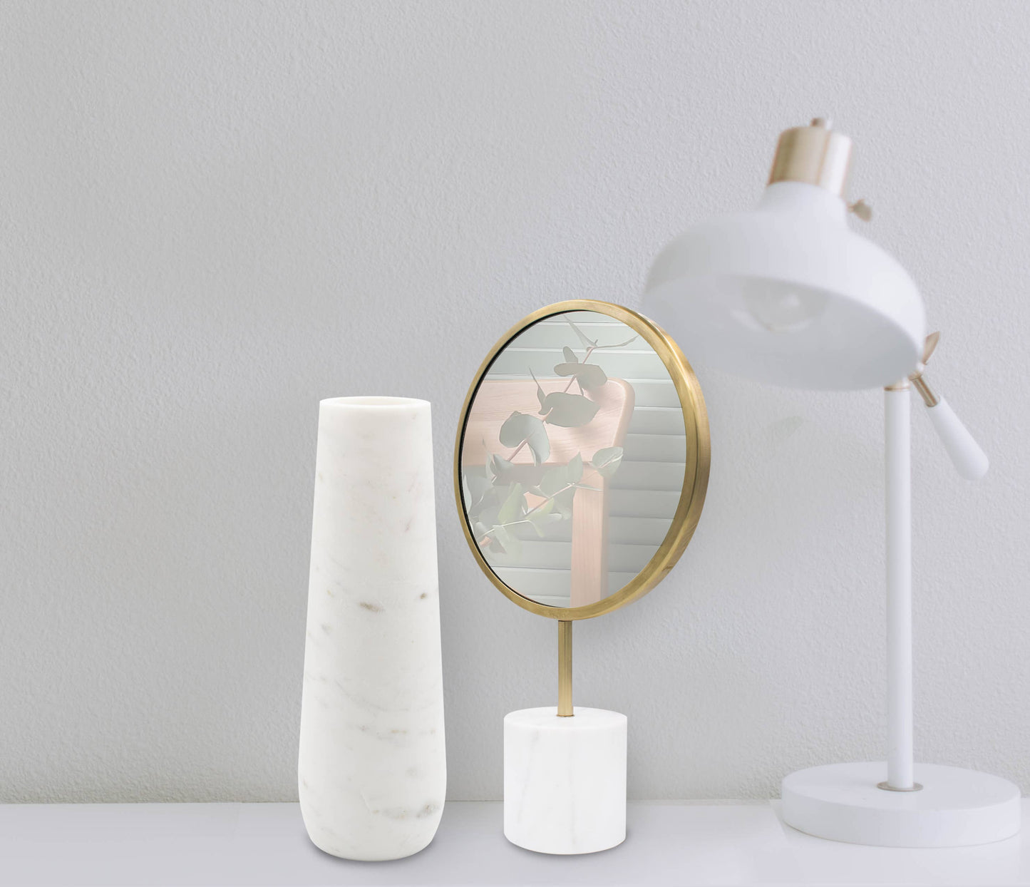 The Bogna Marble Tabletop Mirror, Round