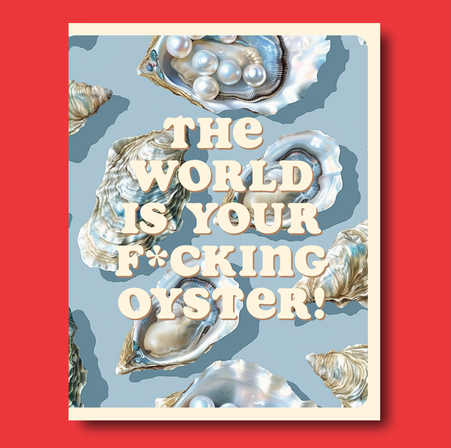 Oyster World greeting card