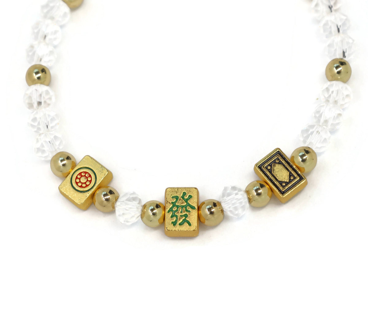 Mahjong Gold & White Bracelet