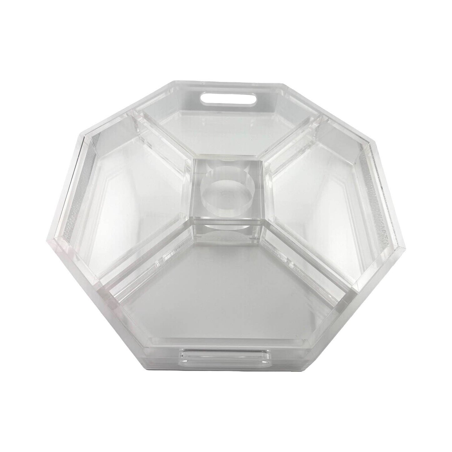 Acrylic Entertainer Tray, Social Serving, Clear/White