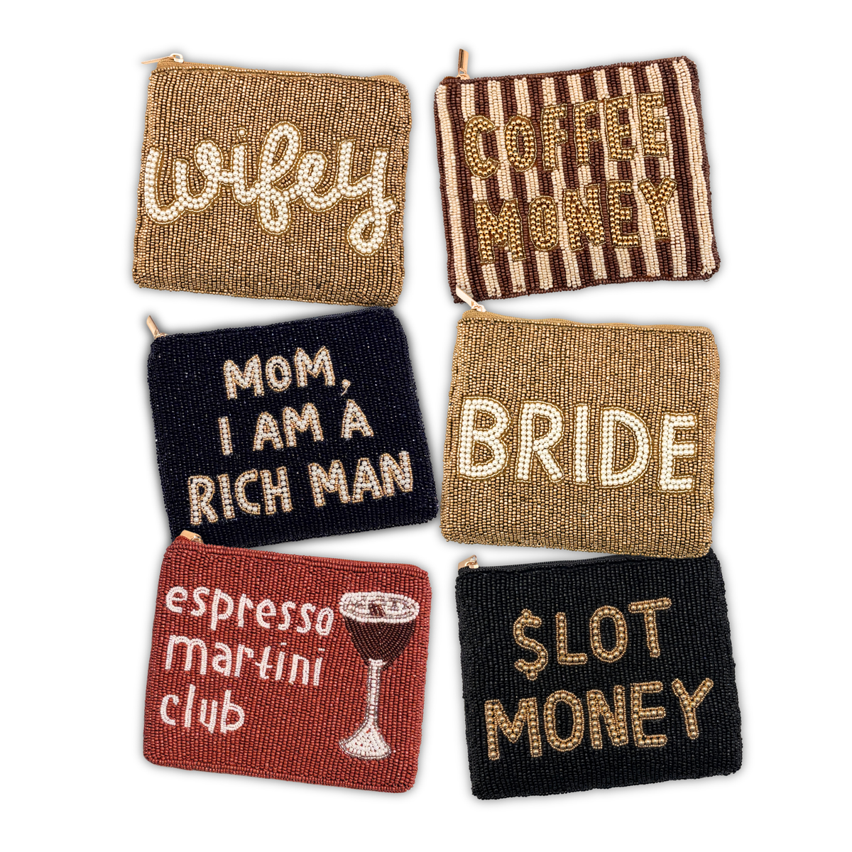 Beaded Coin Purse - Various Sayings
