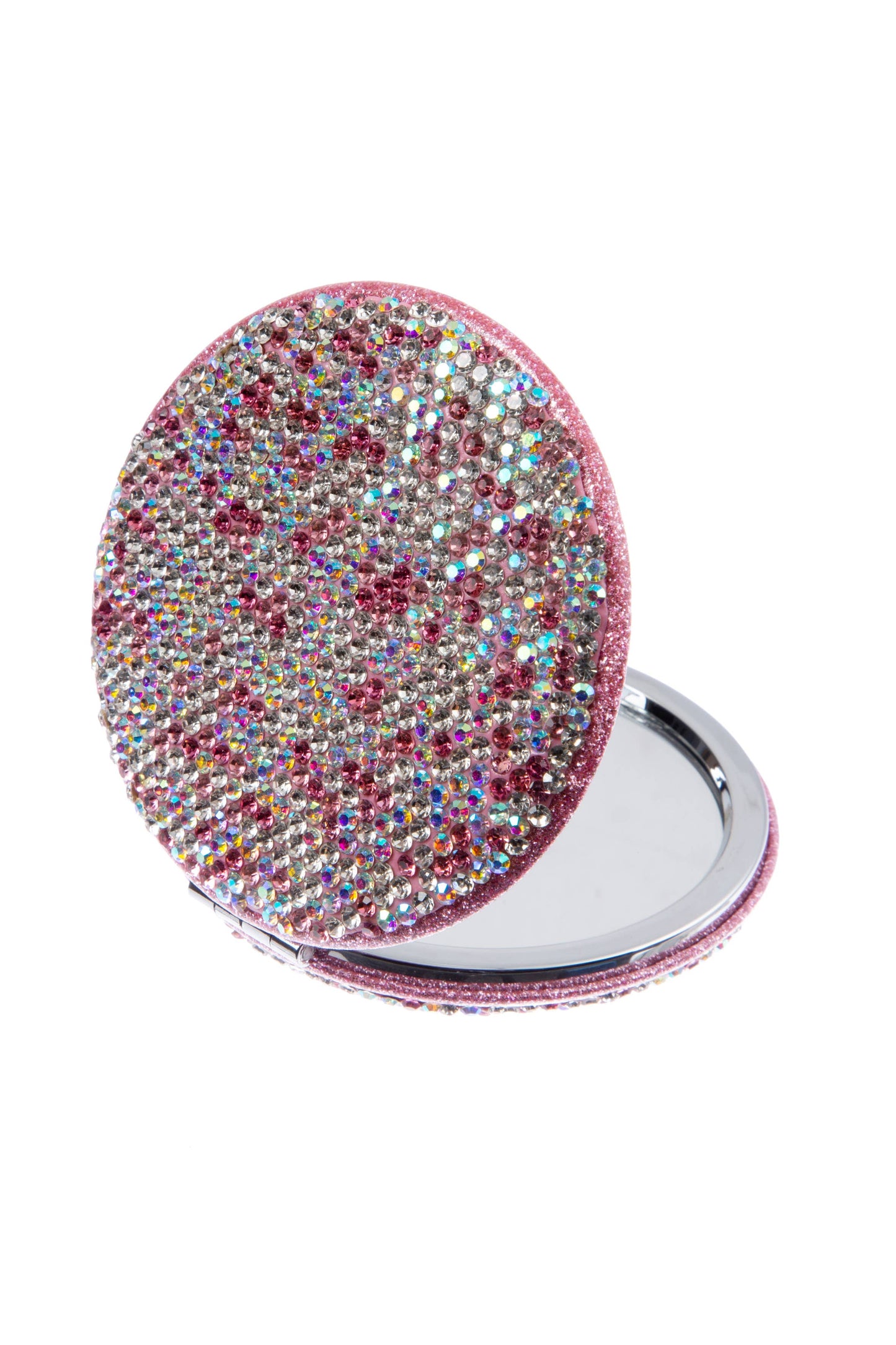Circle Rhinestone Folding Makeup Mirror