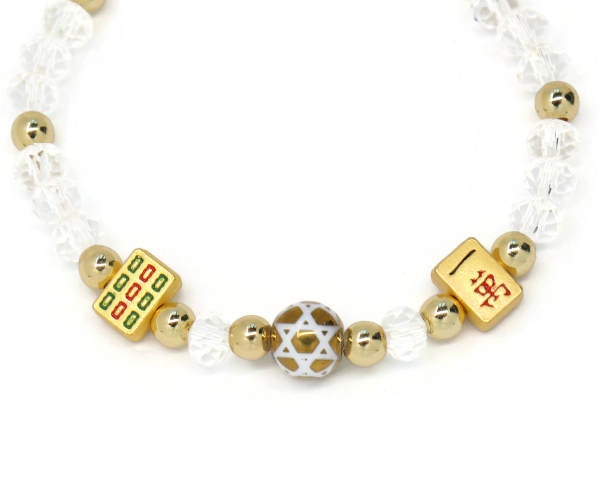 Mahjong Gold & White Bracelet