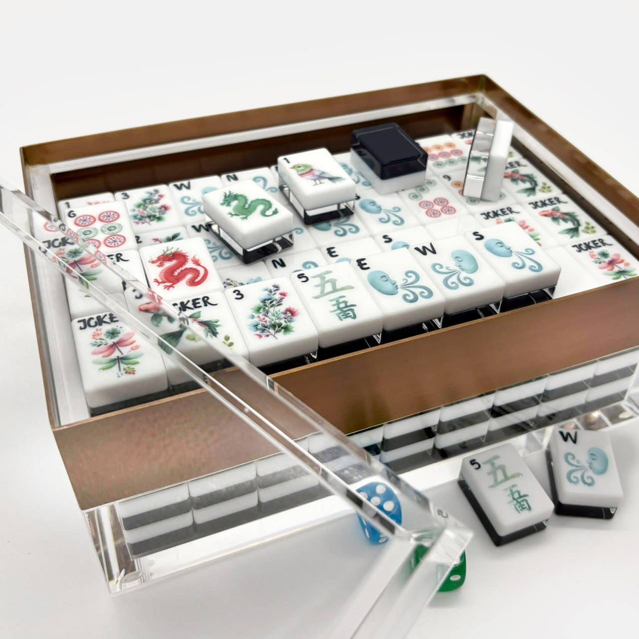 Mahjong set with Custom Acrylic Box