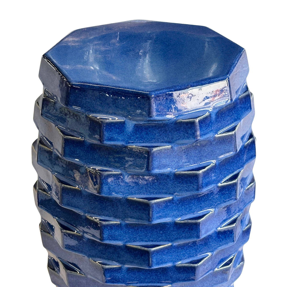 Lapis Blue Indoor/Outdoor Ceramic Side Table