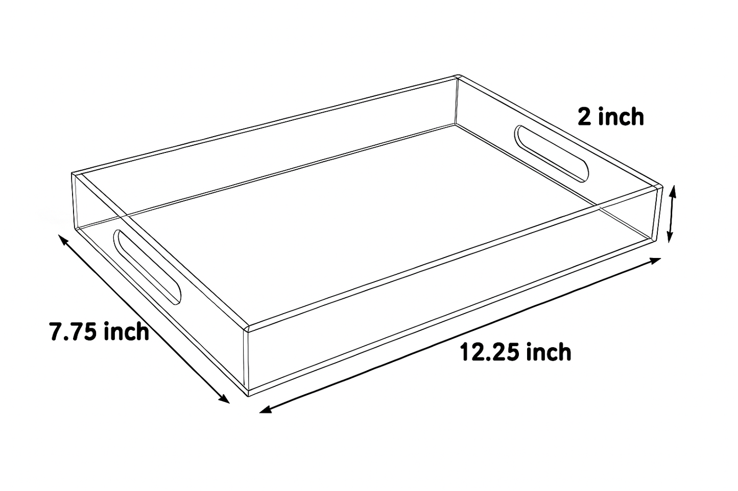 Crocodile Kyoto Blue Acrylic Rectangle Tray